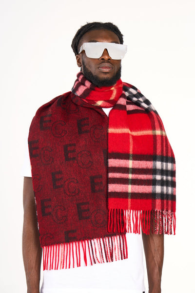 EC 100% Pure Lambswool Big Dark Red Scarf
