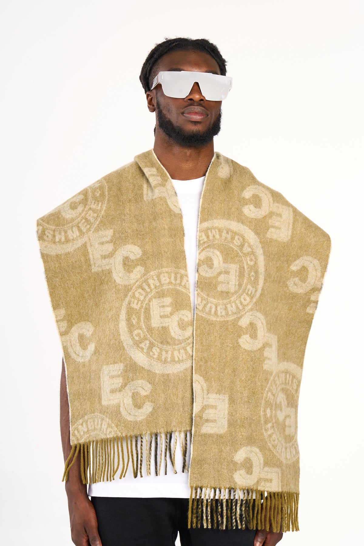 EC 100% 퓨어 램스울 빅 그린 스카프