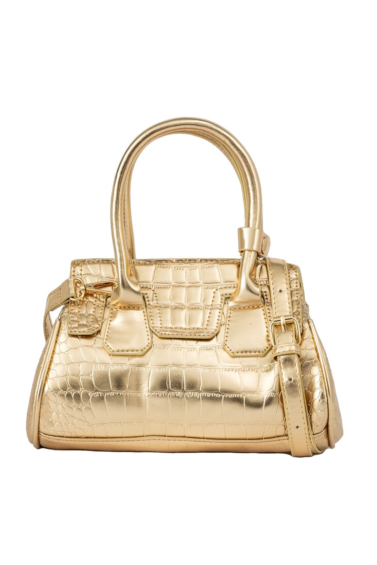 Women's Handbag Scott Cashmere Design - Croco Gold