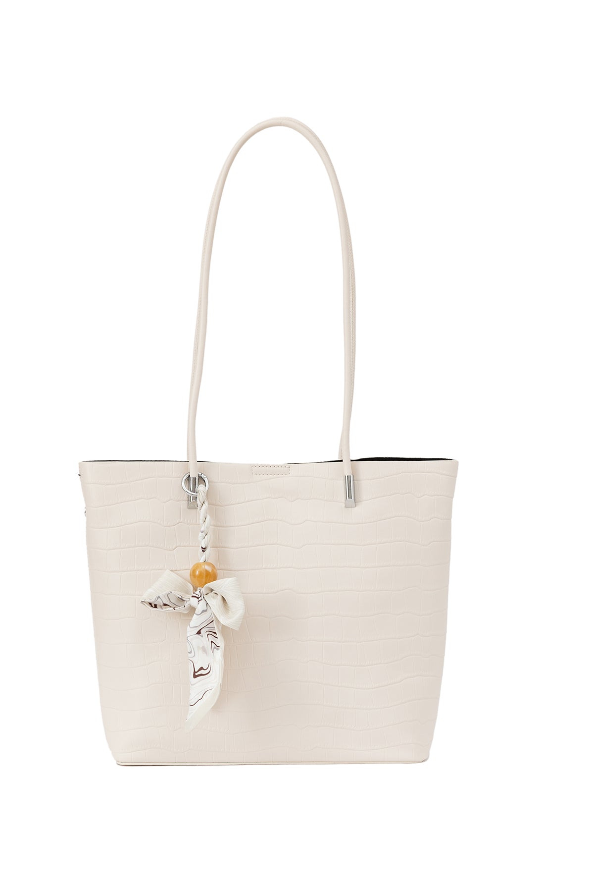 Women's Handbag Scott Cashmere Design - Croco White