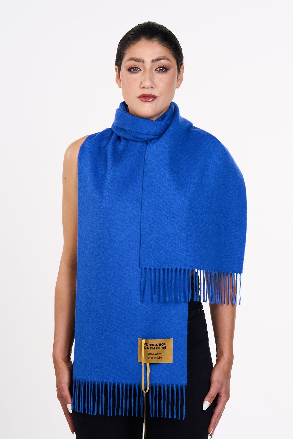 플레인 다크 블루 스카프 100% Pure Lambswool