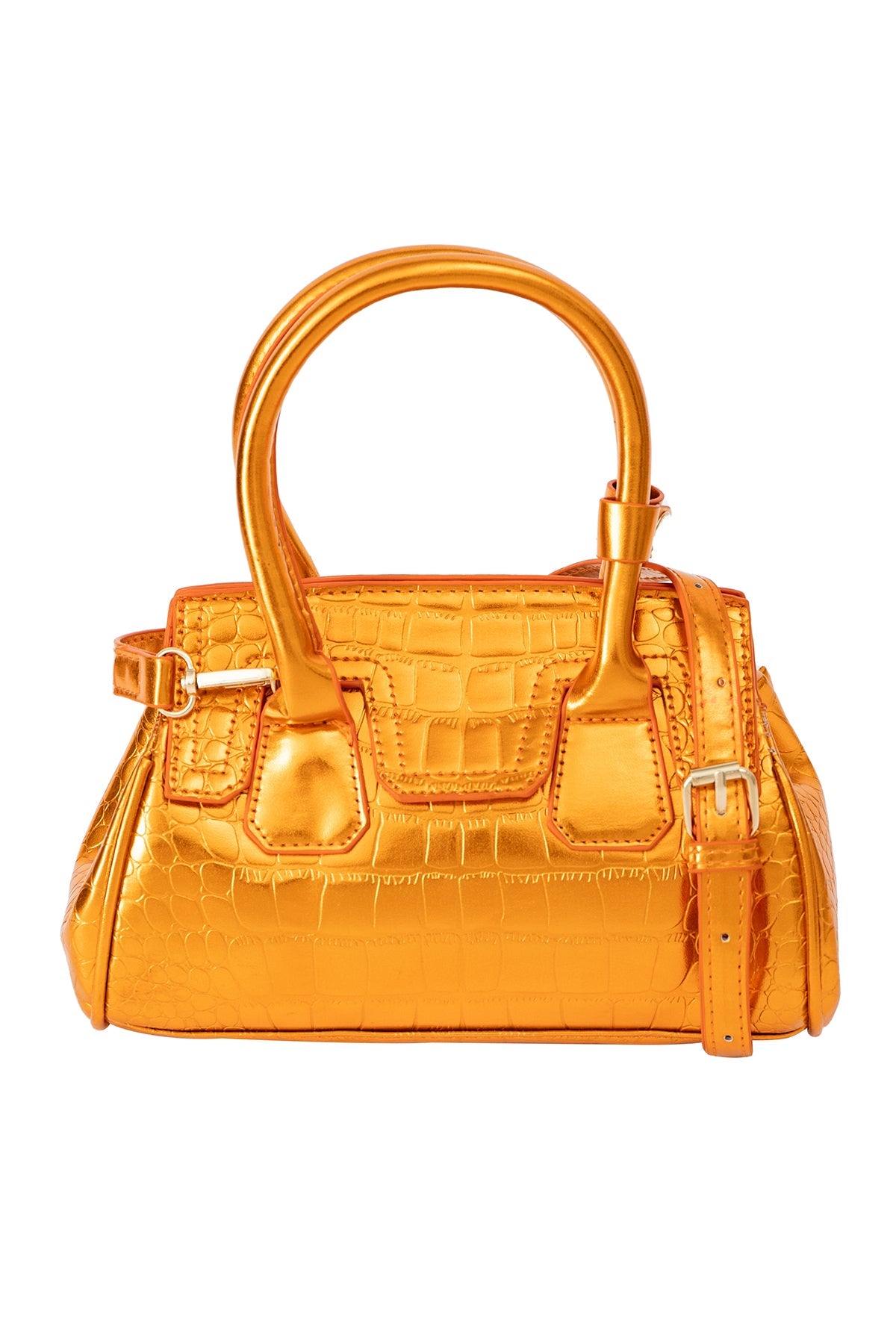 Women's Handbag Scott Cashmere Design - Croco Mustard