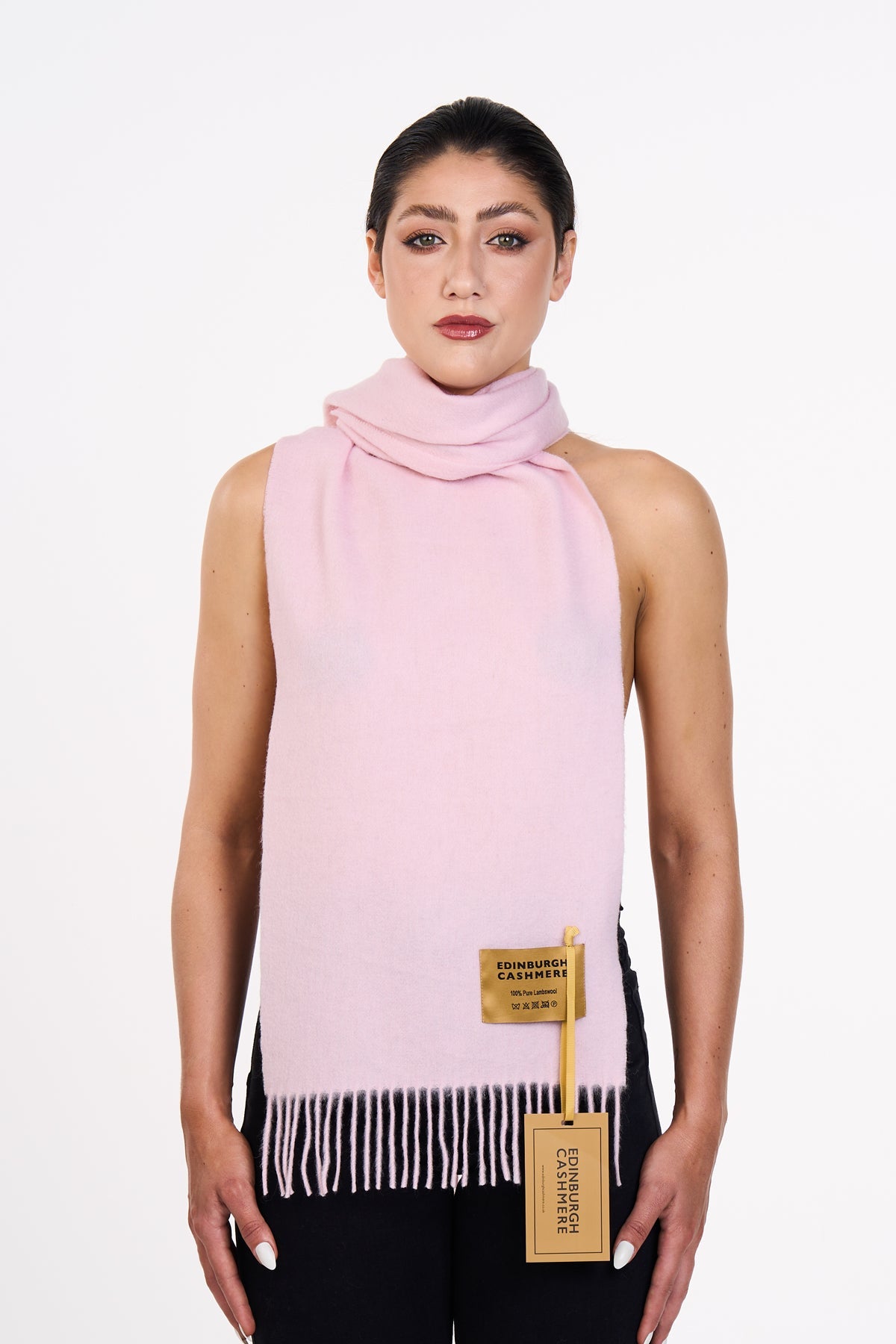 플레인 라이트 핑크 스카프 100% Pure Lambswool