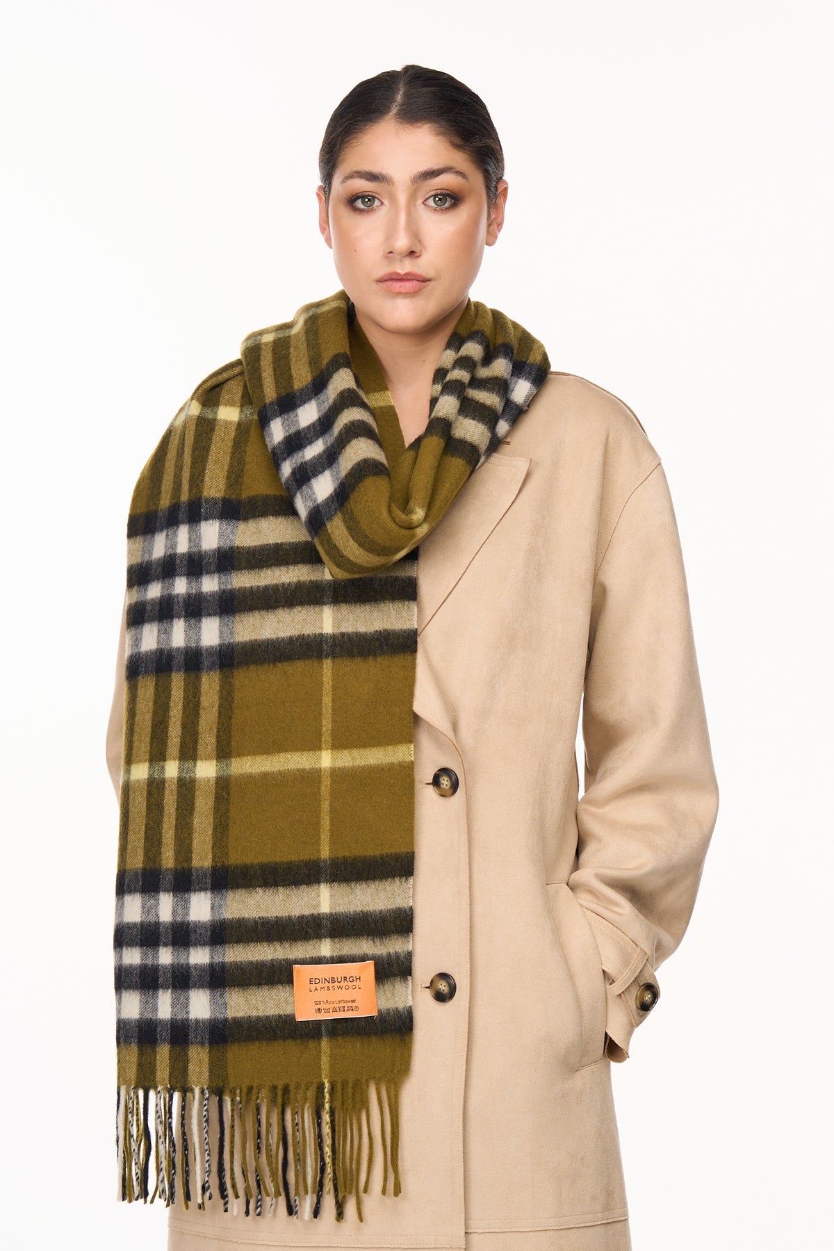 DC 클래식 그린 스톨 100% 퓨어 램스울