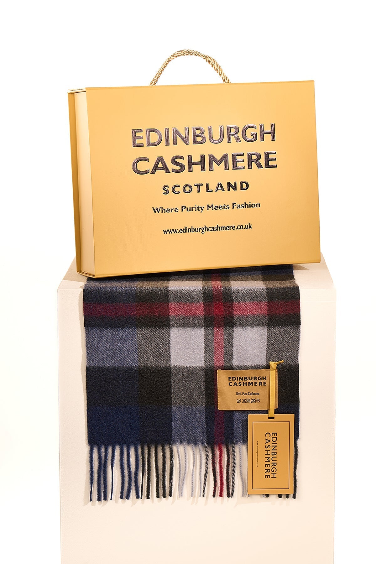 100% Pure Cashmere Children DC Scott Scarf Navy