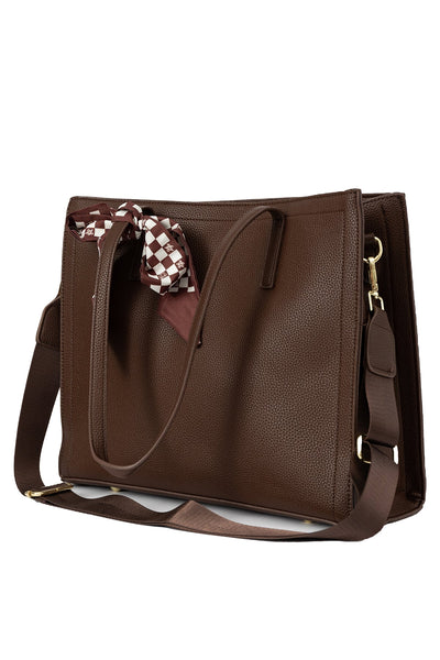 Women's Handbag Scott Cashmere Design - Chocolate Style 1