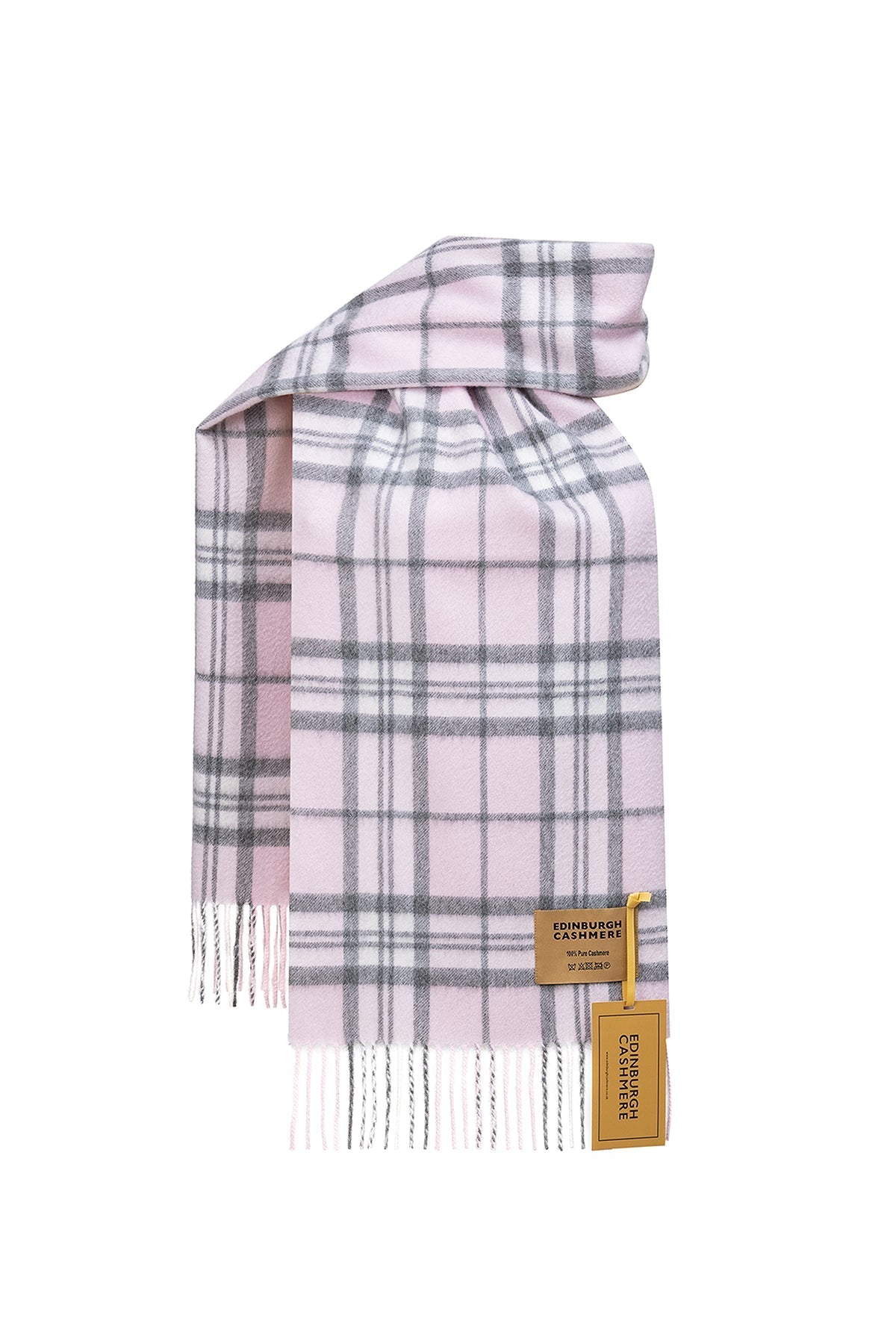 100% Pure Cashmere Children Tartan Scarf Thomson Pink