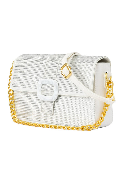 Women's Handbag Scott Cashmere Design - Crystal White