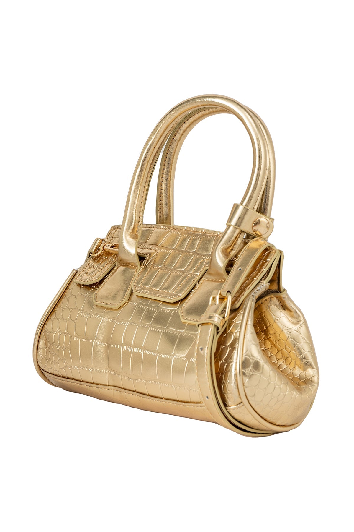 Women's Handbag Scott Cashmere Design - Croco Gold