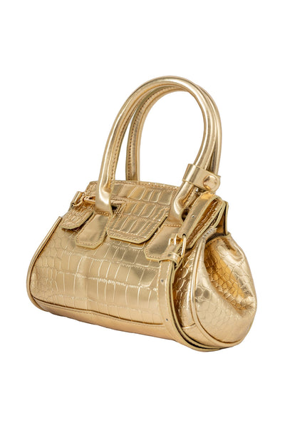 Women's Handbag Scott Cashmere Design - Croco Gold