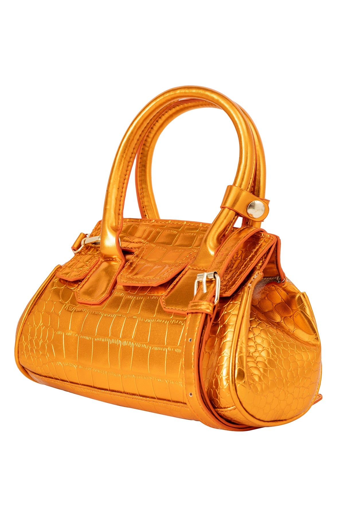 Women's Handbag Scott Cashmere Design - Croco Mustard