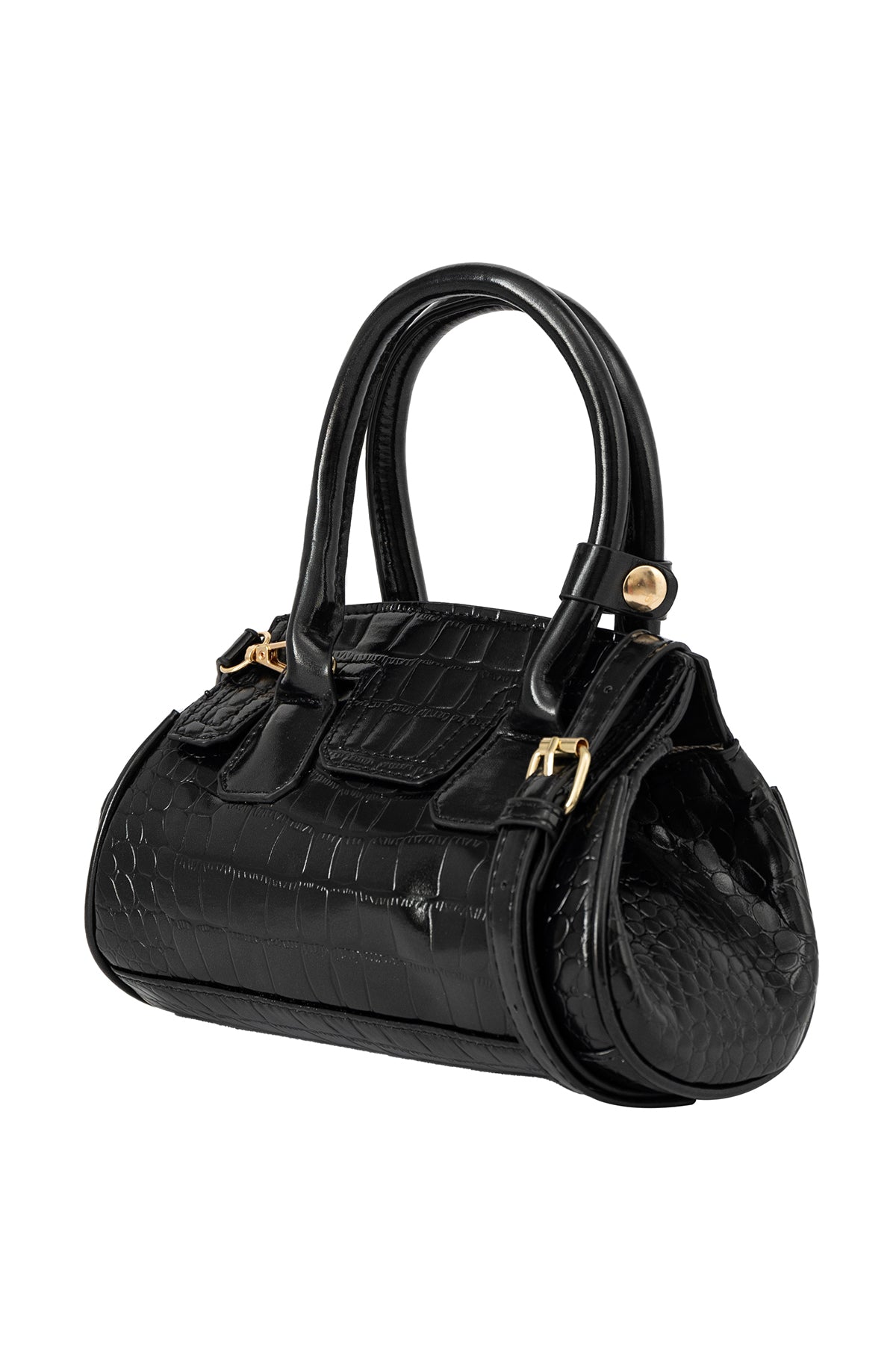 Women's Handbag Scott Cashmere Design - Croco Black