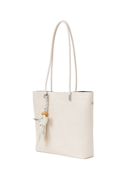 Women's Handbag Scott Cashmere Design - Croco White