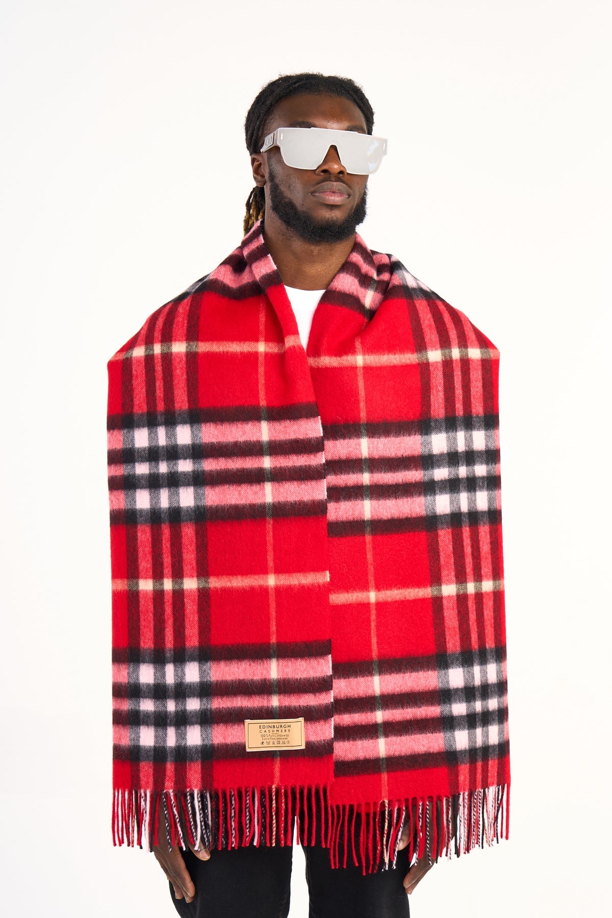 DC 클래식 레드 스톨 100% 퓨어 캐시미어