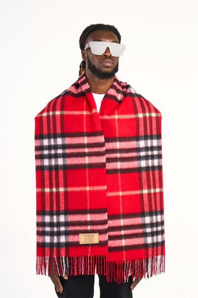 DC 클래식 레드 스톨 100% 퓨어 캐시미어