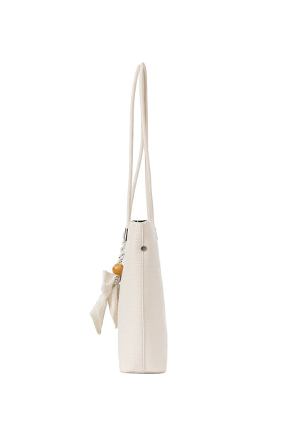 Women's Handbag Scott Cashmere Design - Croco White