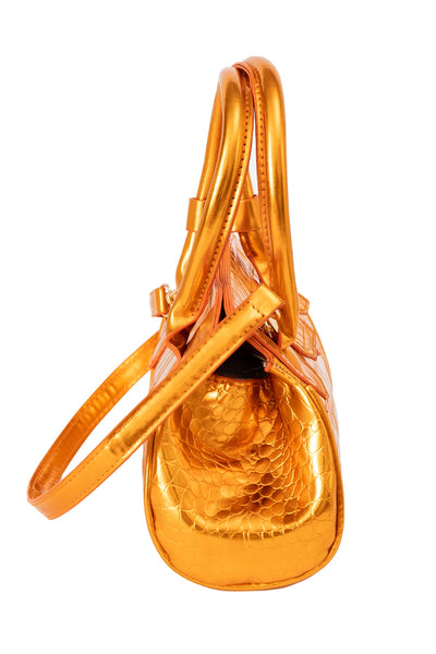 Women's Handbag Scott Cashmere Design - Croco Mustard