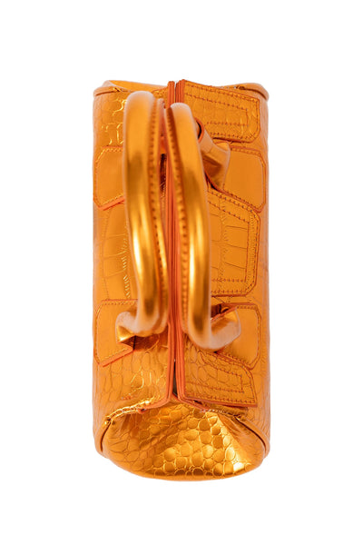 Women's Handbag Scott Cashmere Design - Croco Mustard