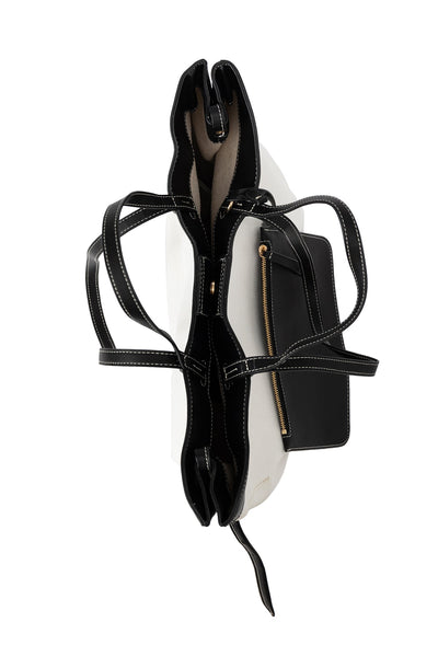 Women's Handbag Scott Cashmere Design - Black/White