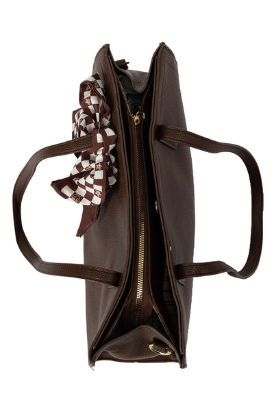 Women's Handbag Scott Cashmere Design - Chocolate Style 1