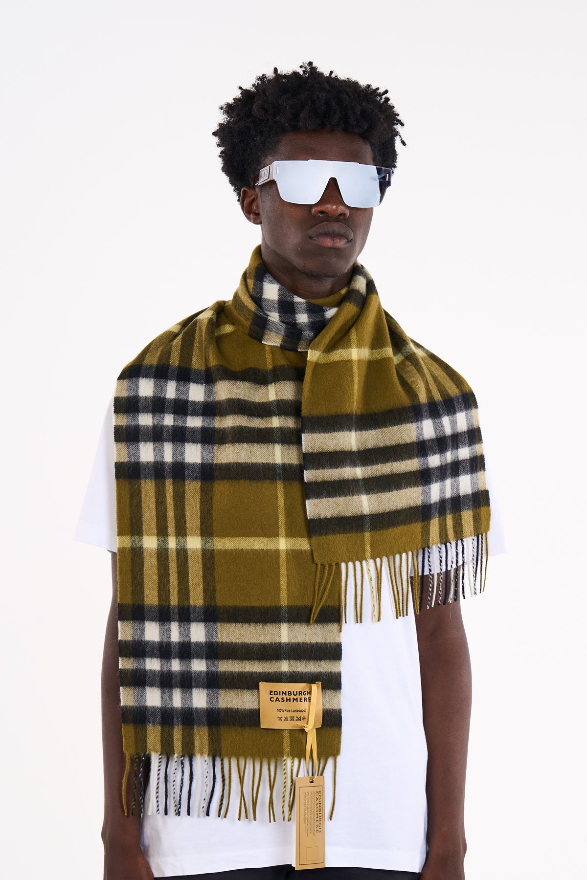 DC 클래식 그린 스카프 100% 퓨어 램스울