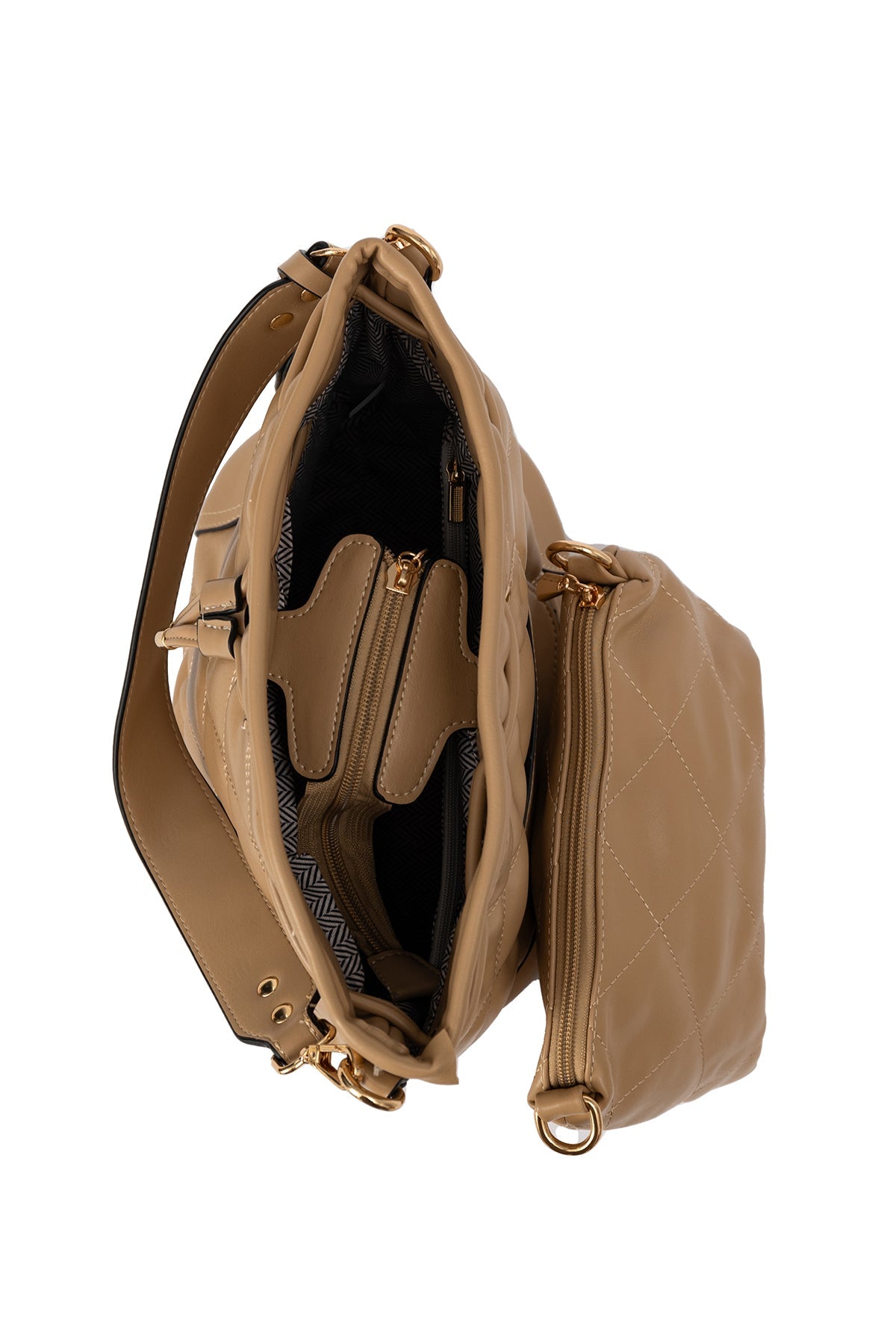 Women's Handbag Scott Cashmere Design - Beige Style 9