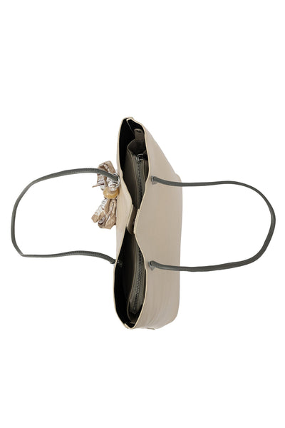 Women's Handbag Scott Cashmere Design - Croco Off White