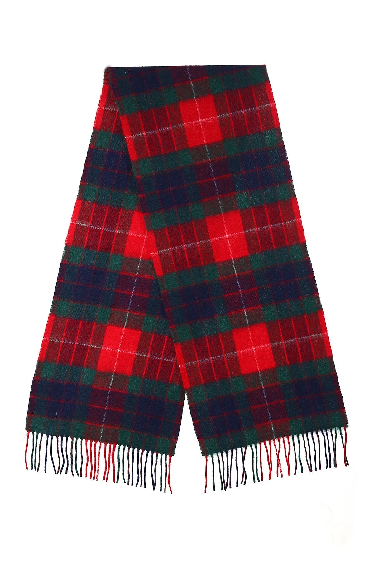 100% Pure Cashmere Children Tartan Scarf Fraser Red Modern