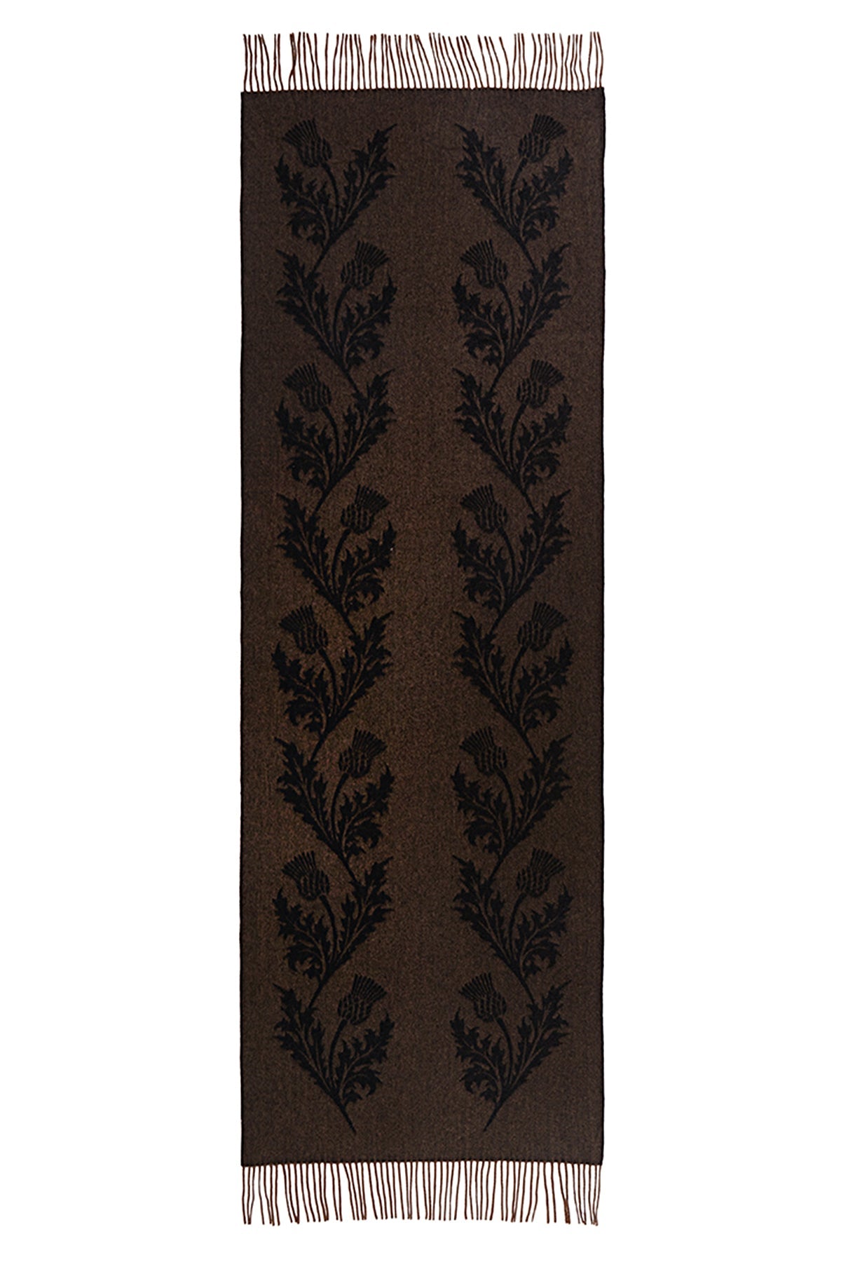 Cashmere Scarf Double Thistle Brown Oversized Wrap