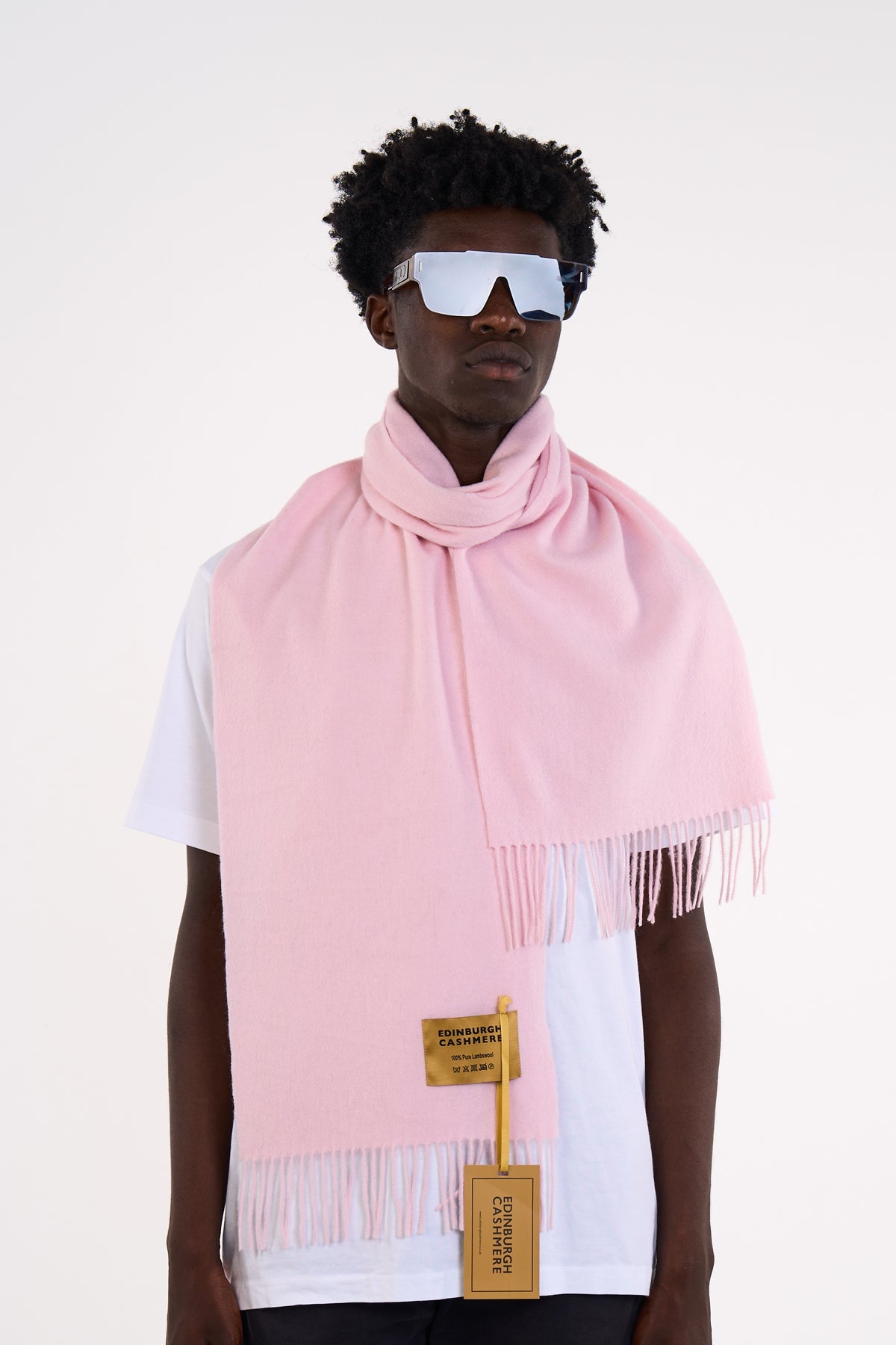 플레인 라이트 핑크 스카프 100% Pure Lambswool