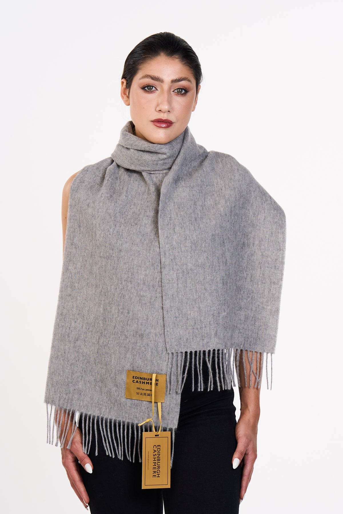 플레인 그레이 스카프 100% Pure Lambswool