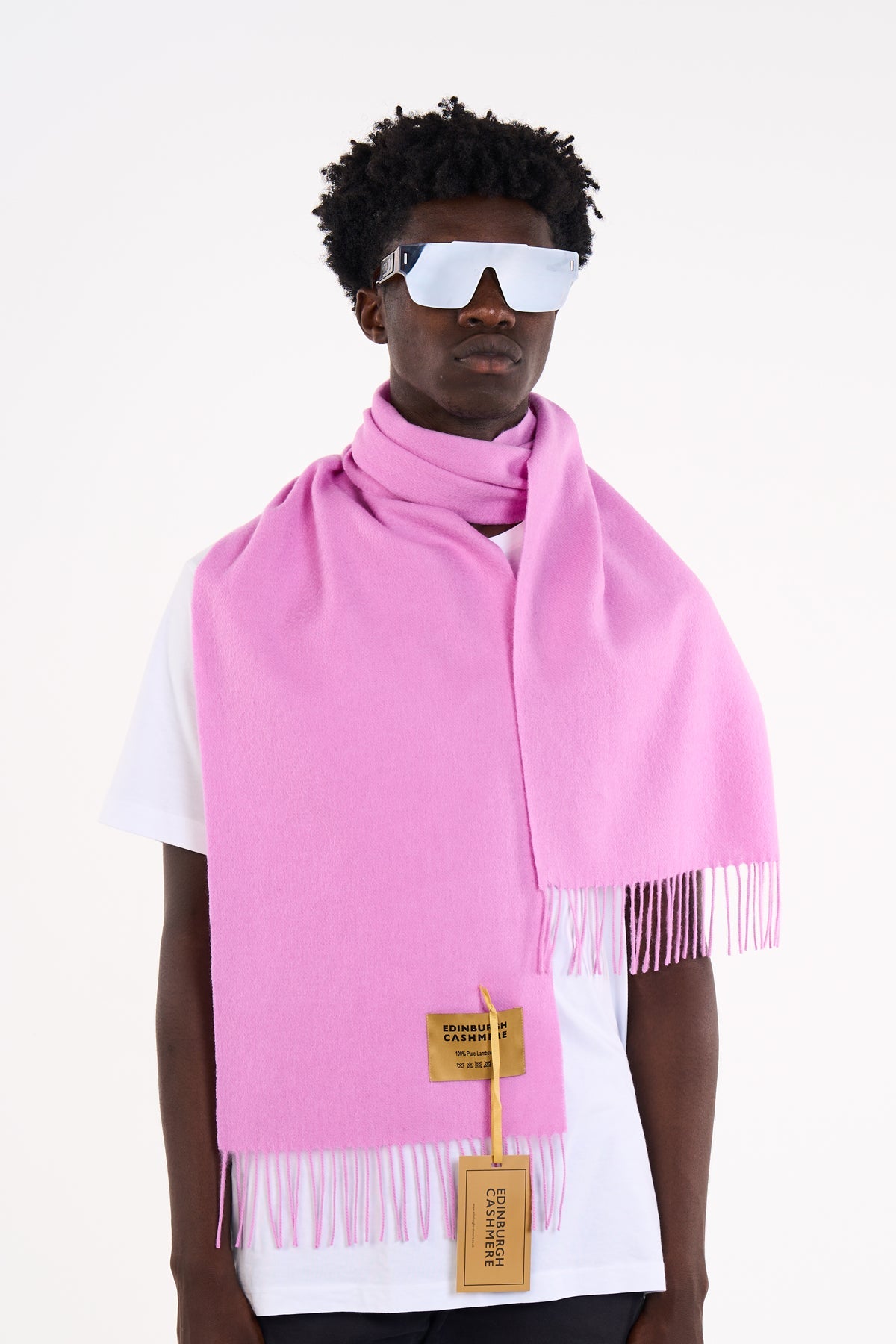 플레인 다크 핑크 스카프 100% Pure Lambswool