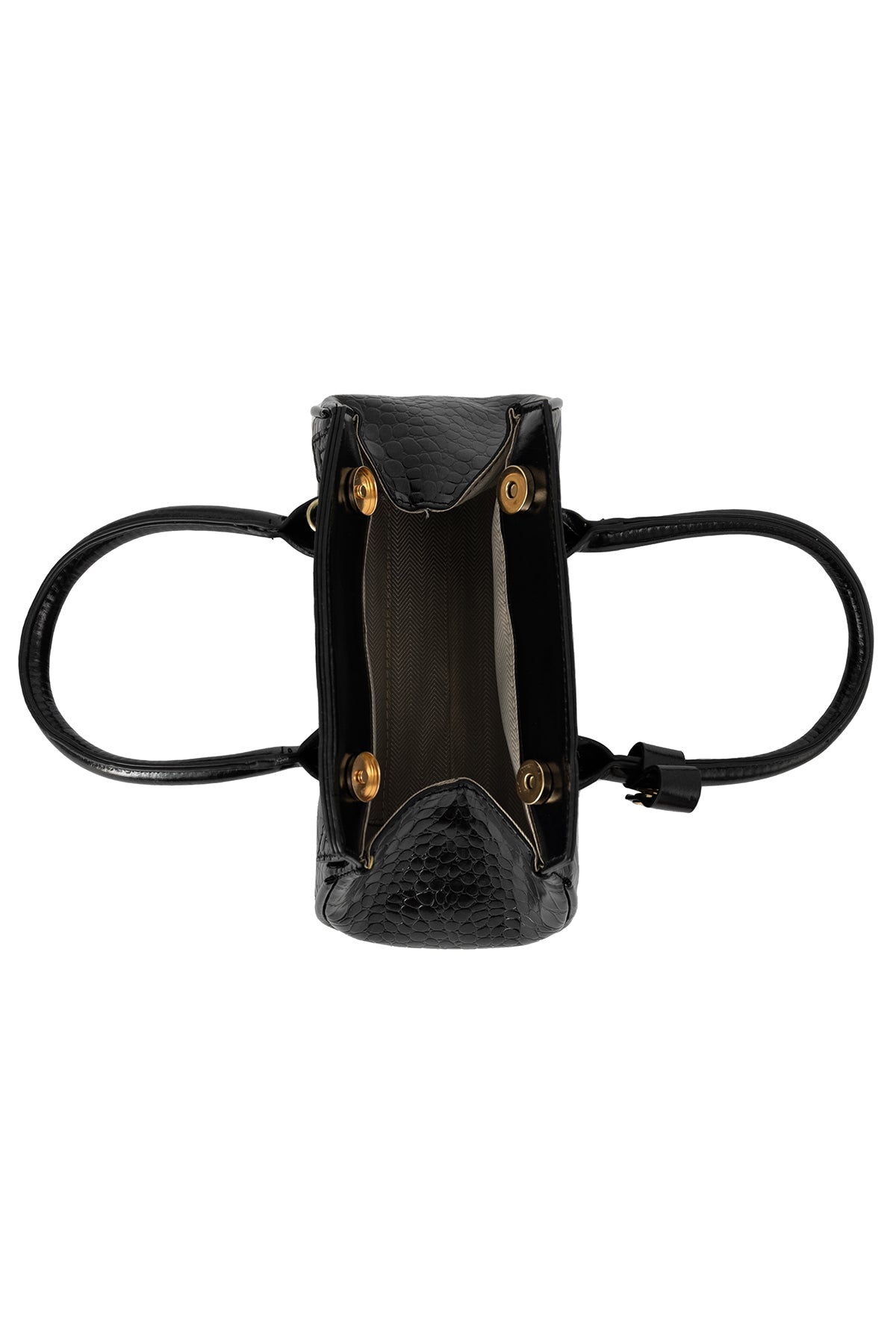 Women's Handbag Scott Cashmere Design - Croco Black