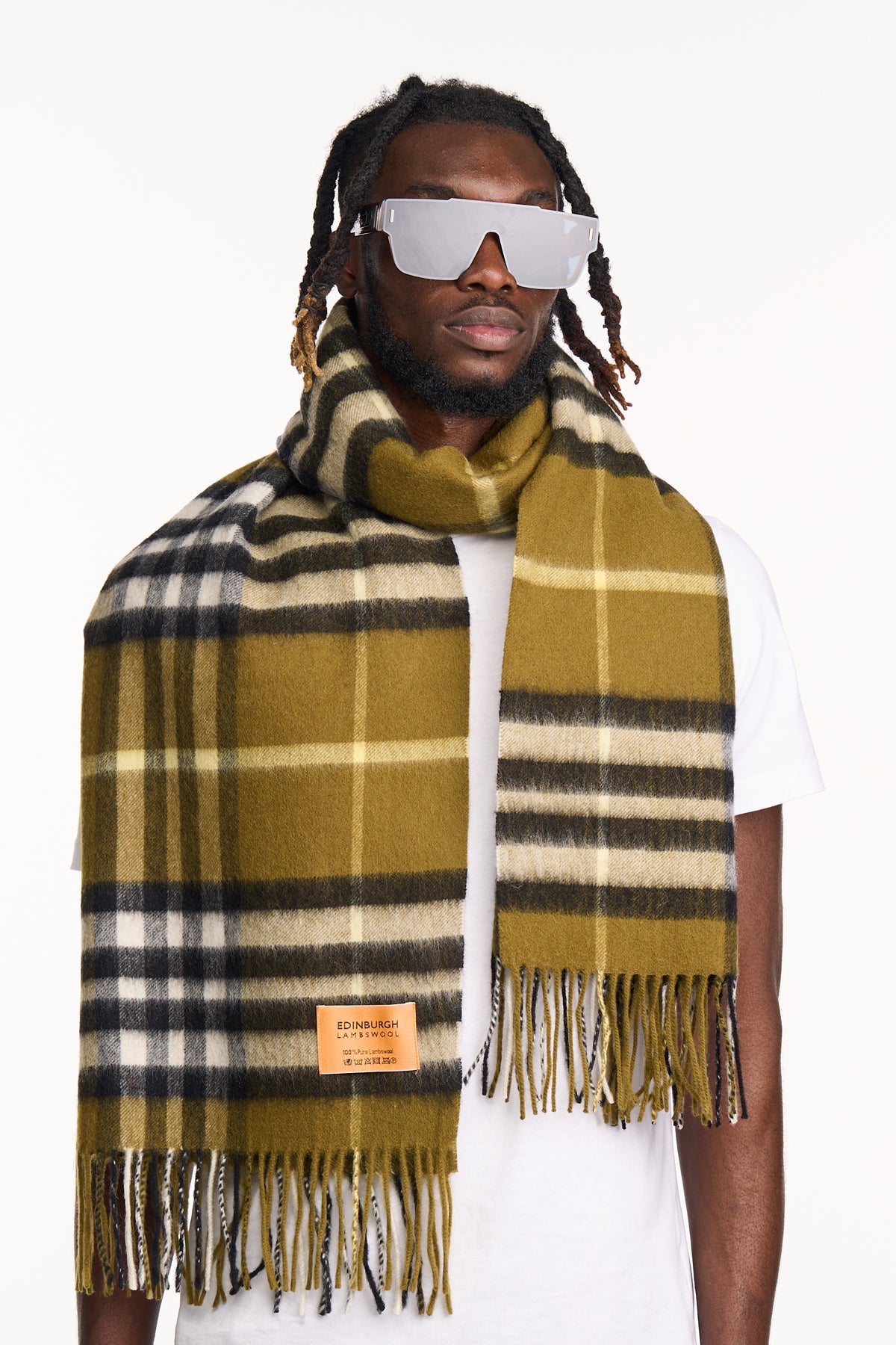 DC 클래식 그린 스톨 100% 퓨어 램스울