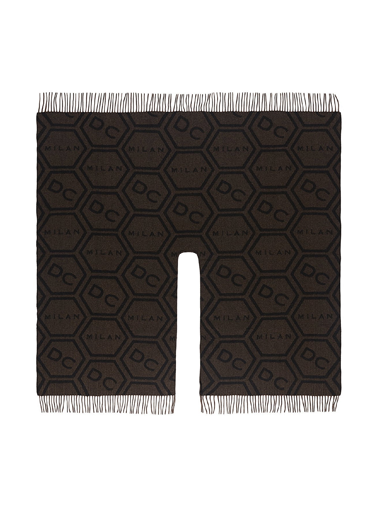 DC 모노그램 브라운 케이프 100% 퓨어 램스울