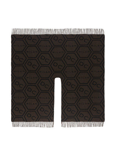 DC 모노그램 브라운 케이프 100% 퓨어 램스울