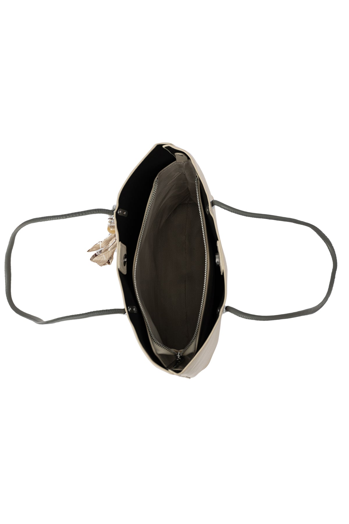 Women's Handbag Scott Cashmere Design - Croco Off White