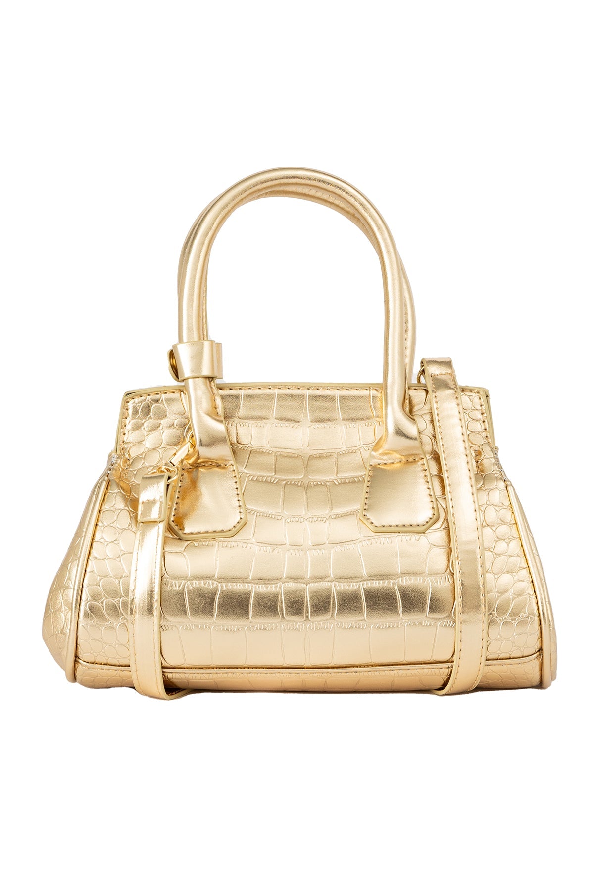 Women's Handbag Scott Cashmere Design - Croco Gold