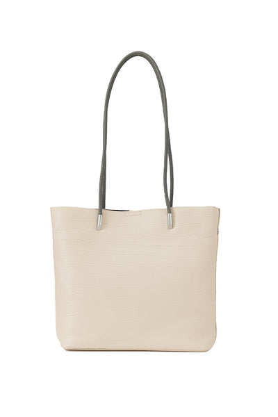 Women's Handbag Scott Cashmere Design - Croco Off White