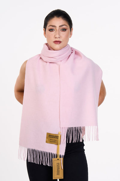 플레인 라이트 핑크 스카프 100% Pure Lambswool