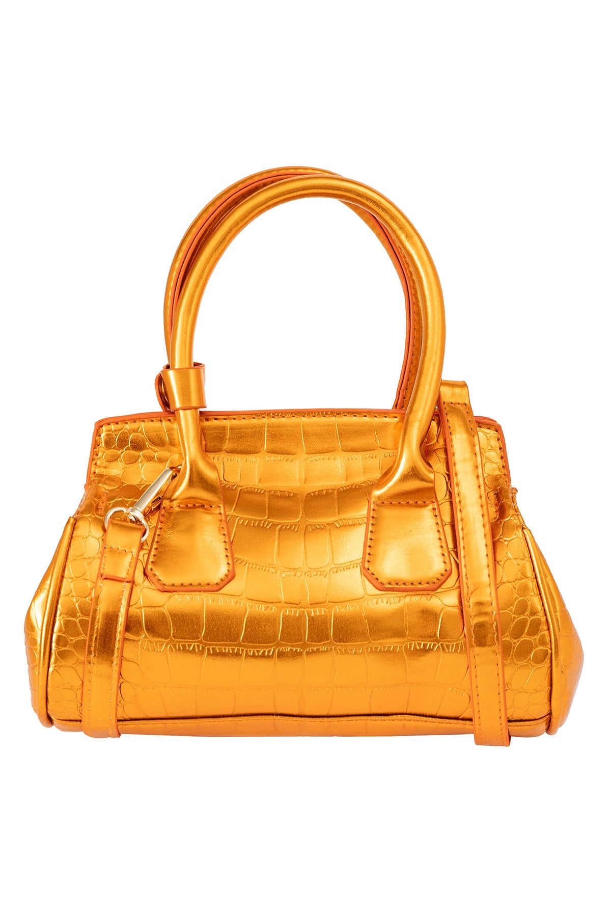 Women's Handbag Scott Cashmere Design - Croco Mustard