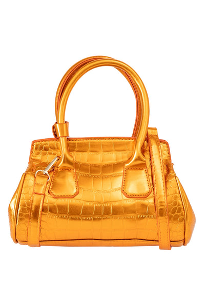 Women's Handbag Scott Cashmere Design - Croco Mustard