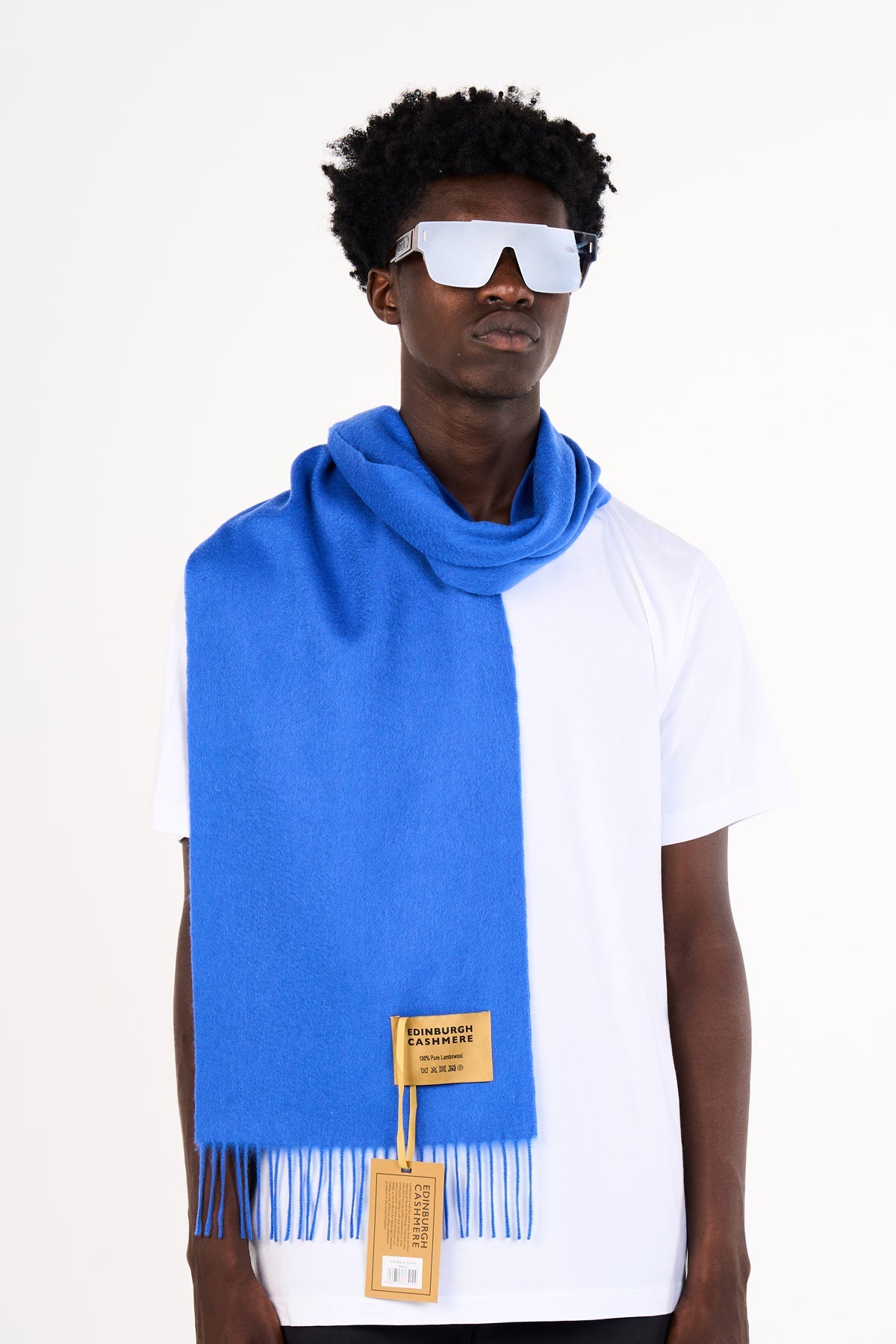 플레인 다크 블루 스카프 100% Pure Lambswool