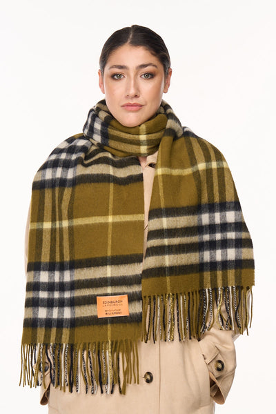 DC 클래식 그린 스톨 100% 퓨어 램스울