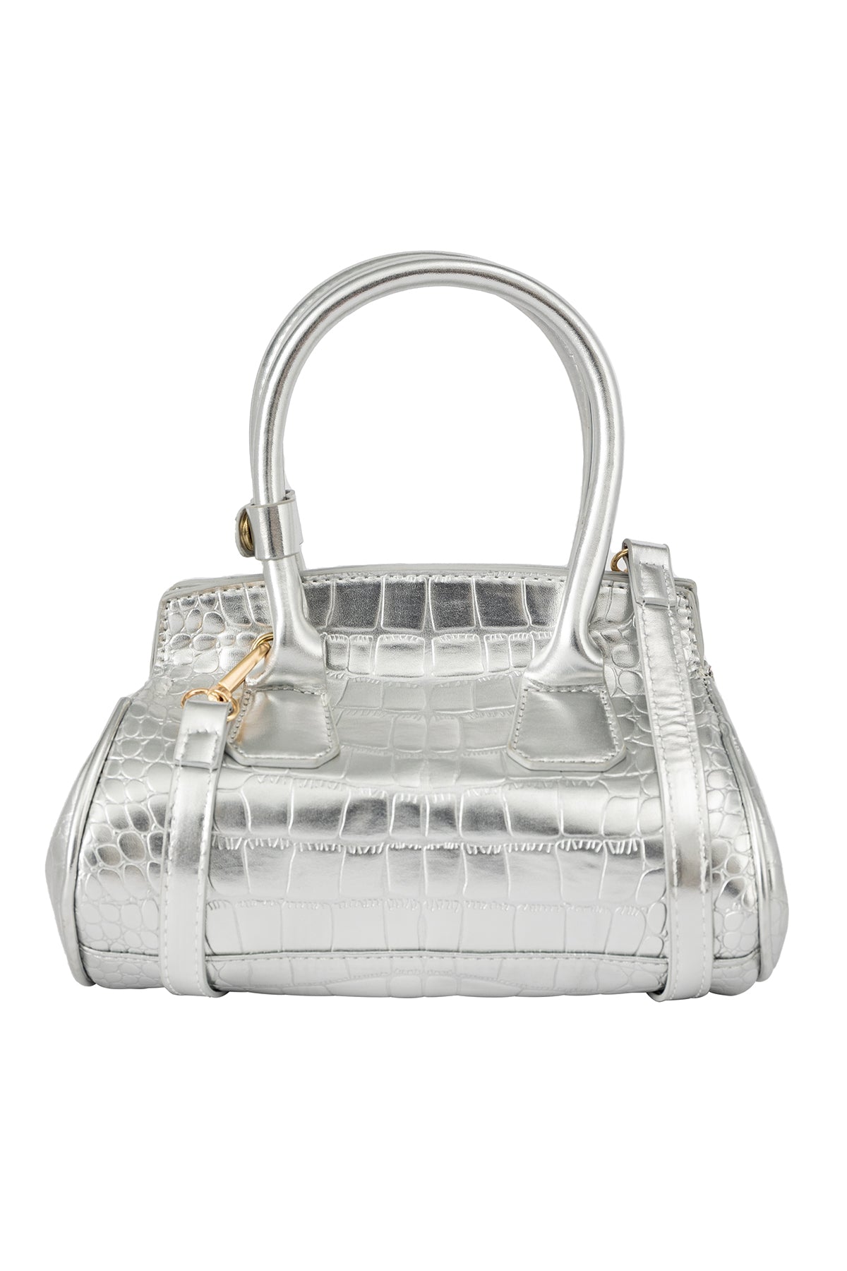 Women's Handbag Scott Cashmere Design - Croco Silver