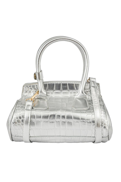 Women's Handbag Scott Cashmere Design - Croco Silver