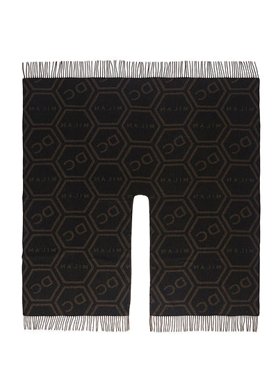 DC 모노그램 브라운 케이프 100% 퓨어 램스울