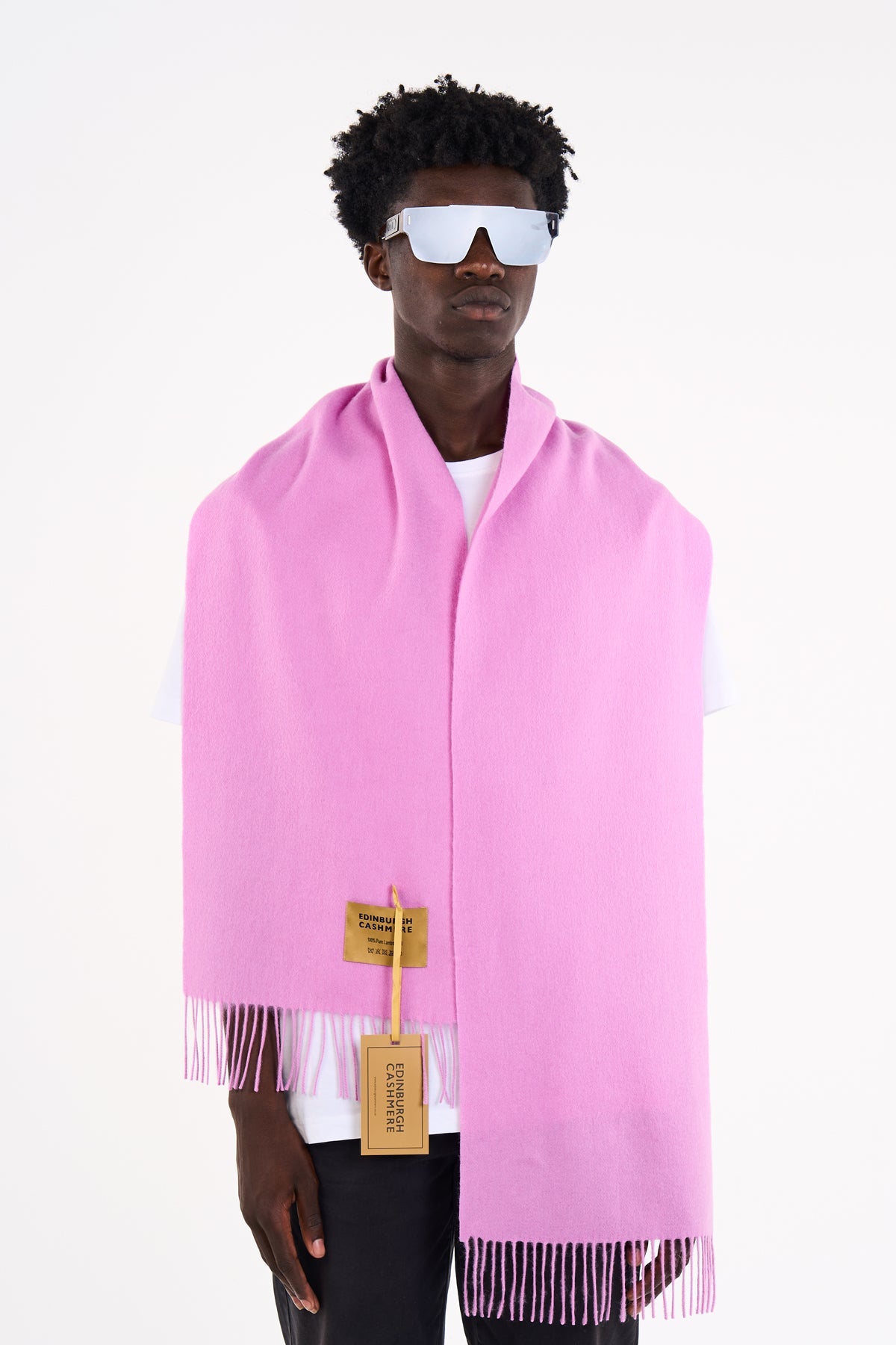 플레인 다크 핑크 스카프 100% Pure Lambswool