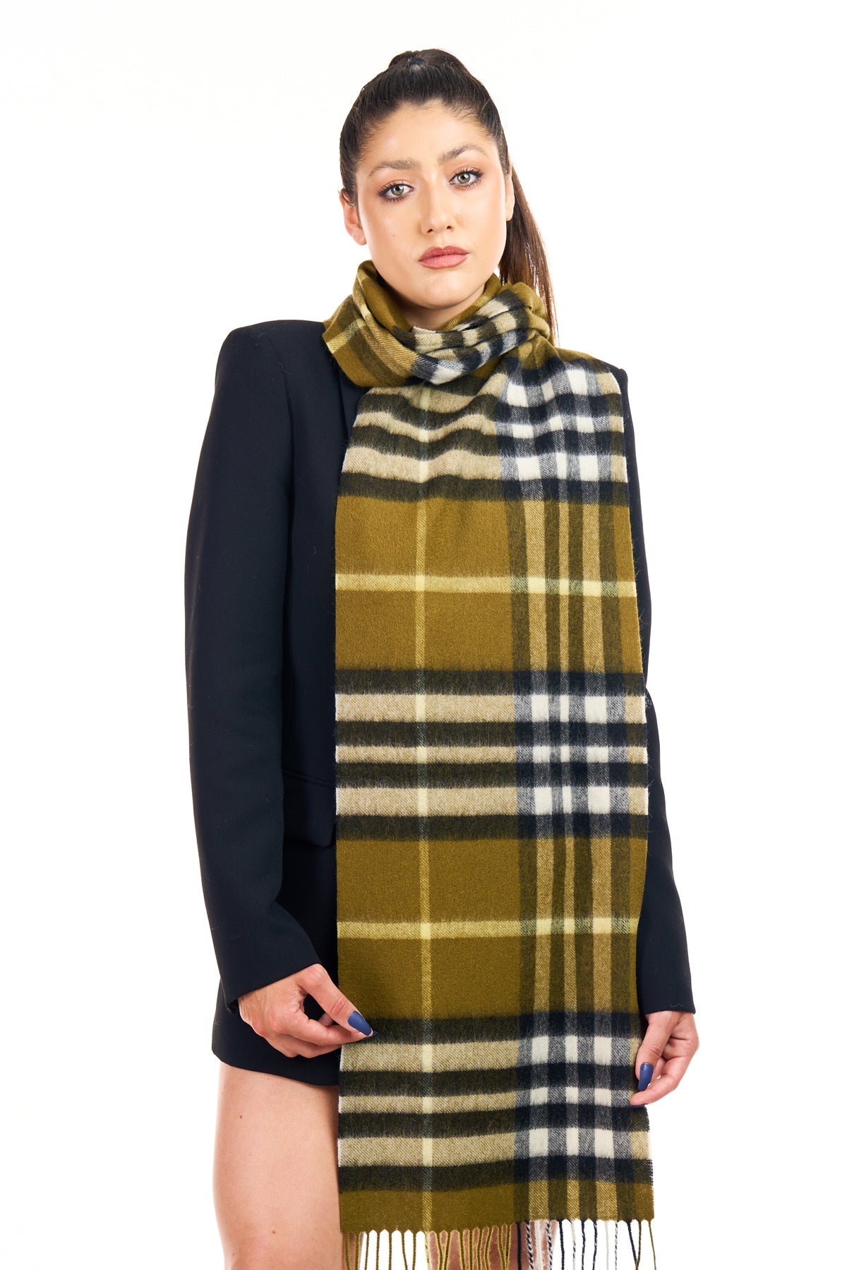 DC 클래식 그린 스카프 100% 퓨어 램스울