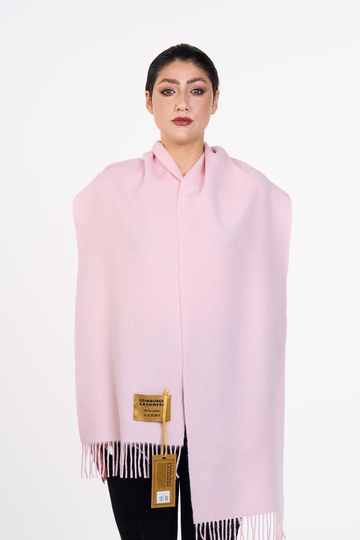 플레인 라이트 핑크 스카프 100% Pure Lambswool